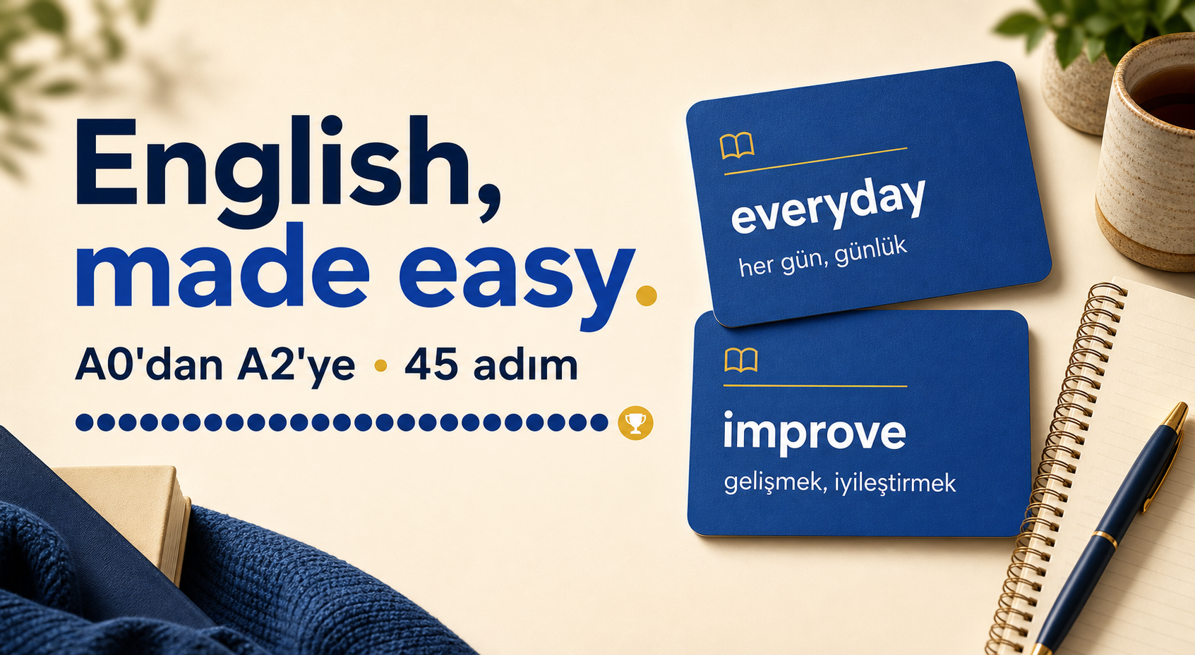 Ece'nin Easy English ders çalışma sitesi kapak görseli